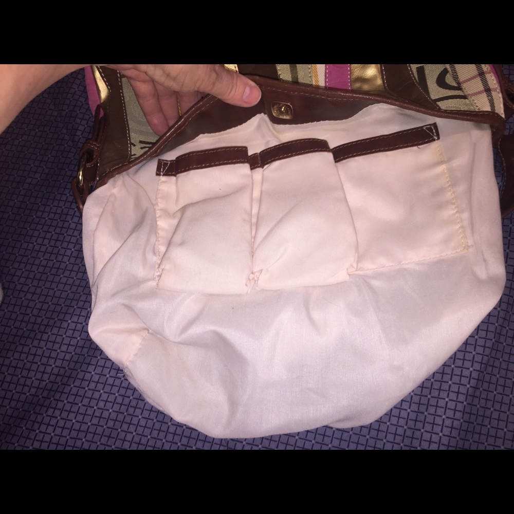 Liz Claiborne’s Patchwork Tote; Faux Leather Trim - Picture 8 of 8